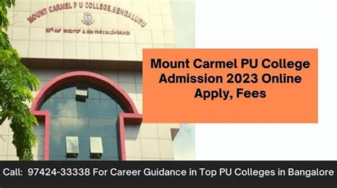 Mount Carmel PU College Admission 2023, Exam Date, Courses, Fees.